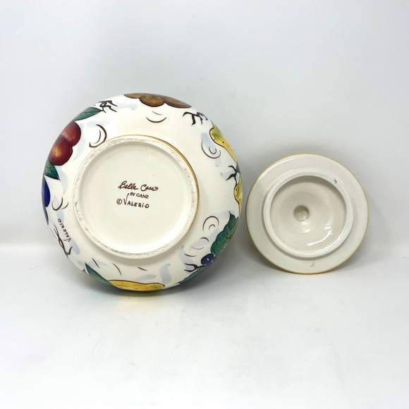 Bella Casa by Ganz Hand Painted Italian Pottery Signed by Valerio Biscotti Jar - Picture 7 of 8